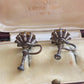 Vintage Red Foiled Screw Back Earrings