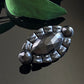 Antique Czech Black Navette Mourning Brooch