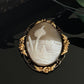 Antique Victorian Large Scenery Conch Shell Cameo Floral Brooch